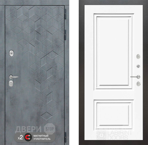 Дверь Лабиринт (LABIRINT) Бетон 26 Белый (RAL-9003) в Жуковский