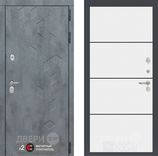 Дверь Лабиринт (LABIRINT) Бетон 25 Белый софт в Жуковский