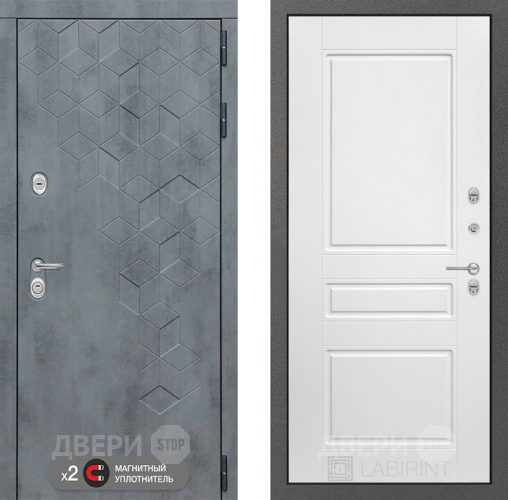 Дверь Лабиринт (LABIRINT) Бетон 03 Белый софт в Жуковский