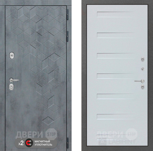 Входная металлическая Дверь Лабиринт (LABIRINT) Бетон 14 Дуб кантри белый горизонтальный в Жуковский