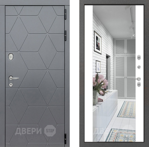 Дверь Лабиринт (LABIRINT) Cosmo Зеркало Максимум Белый софт в Жуковский