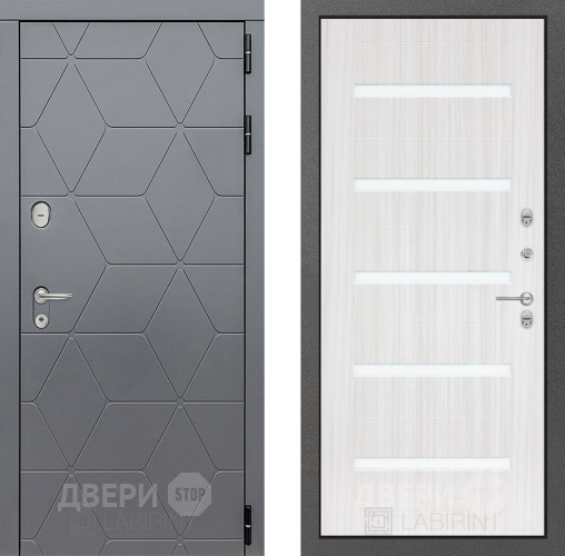 Входная металлическая Дверь Лабиринт (LABIRINT) Cosmo 01 Сандал белый в Жуковский