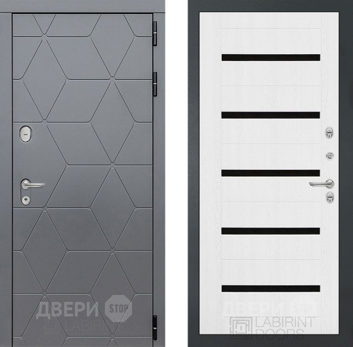 Входная металлическая Дверь Лабиринт (LABIRINT) Cosmo 01 Белое дерево в Жуковский