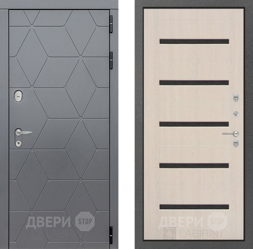 Входная металлическая Дверь Лабиринт (LABIRINT) Cosmo 01 Беленый дуб в Жуковский