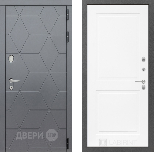 Входная металлическая Дверь Лабиринт (LABIRINT) Cosmo 11 Белый софт в Жуковский