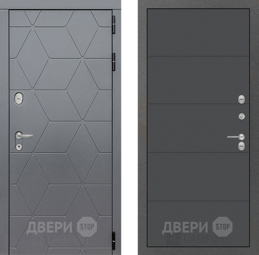 Входная металлическая Дверь Лабиринт (LABIRINT) Cosmo 13 Графит софт в Жуковский