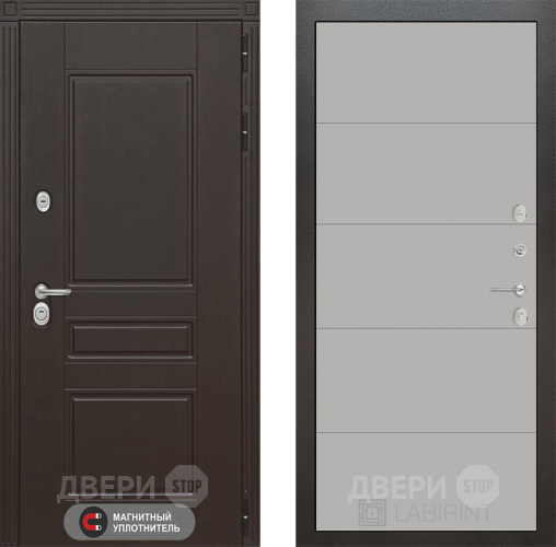 Входная металлическая Дверь Лабиринт (LABIRINT) Мегаполис 13 Грей софт в Жуковский