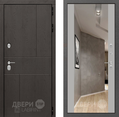 Дверь Лабиринт (LABIRINT) Urban Зеркало Максимум Грей софт в Жуковский