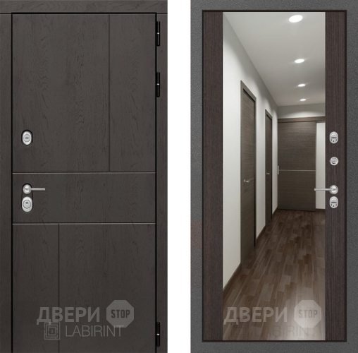 Входная металлическая Дверь Лабиринт (LABIRINT) Urban Зеркало Максимум Венге в Жуковский