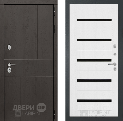Входная металлическая Дверь Лабиринт (LABIRINT) Urban 01 Белое дерево в Жуковский