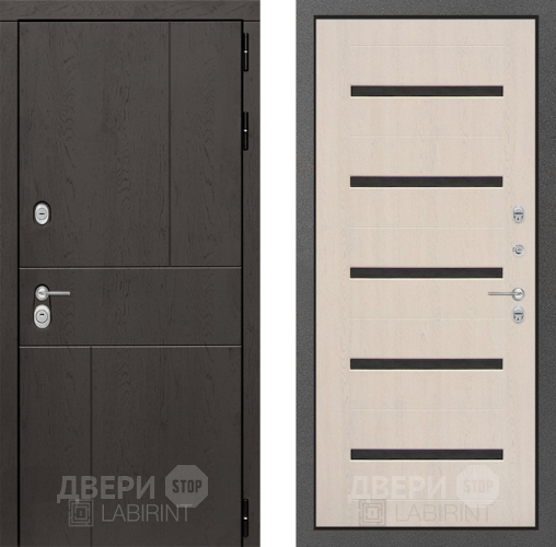 Входная металлическая Дверь Лабиринт (LABIRINT) Urban 01 Беленый дуб в Жуковский