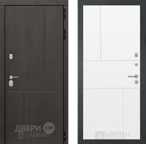 Входная металлическая Дверь Лабиринт (LABIRINT) Urban 21 Белый софт в Жуковский