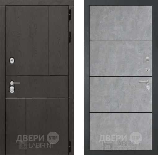 Входная металлическая Дверь Лабиринт (LABIRINT) Urban 25 Бетон светлый в Жуковский