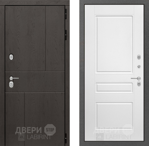 Входная металлическая Дверь Лабиринт (LABIRINT) Urban 03 Белый софт в Жуковский