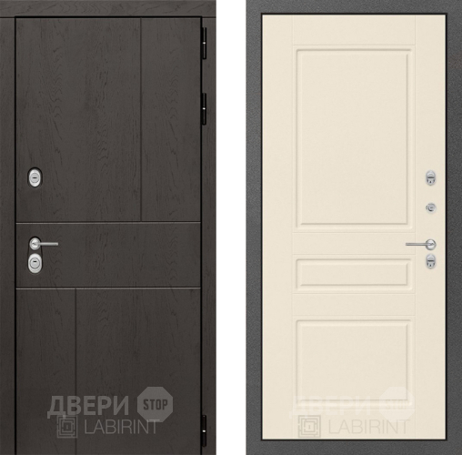 Входная металлическая Дверь Лабиринт (LABIRINT) Urban 03 Крем софт в Жуковский