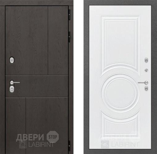 Входная металлическая Дверь Лабиринт (LABIRINT) Urban 23 Белый софт в Жуковский