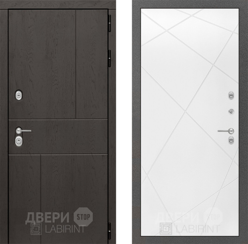Входная металлическая Дверь Лабиринт (LABIRINT) Urban 24 Белый софт в Жуковский