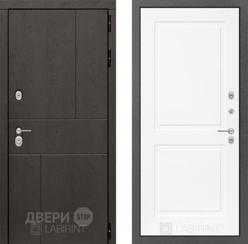 Входная металлическая Дверь Лабиринт (LABIRINT) Urban 11 Белый софт в Жуковский