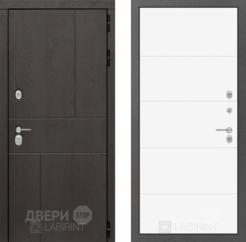Входная металлическая Дверь Лабиринт (LABIRINT) Urban 13 Белый софт в Жуковский