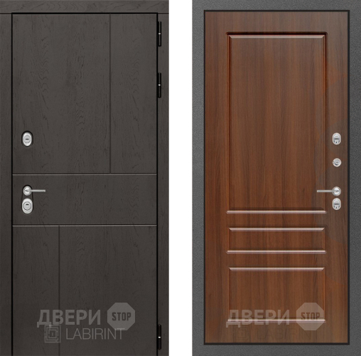 Входная металлическая Дверь Лабиринт (LABIRINT) Urban 03 Орех бренди в Жуковский