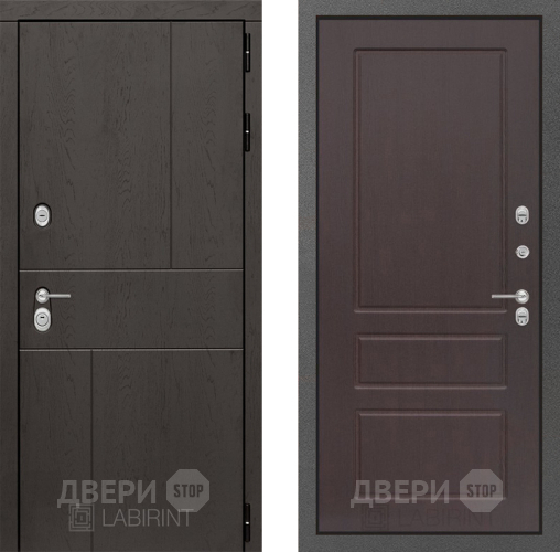 Входная металлическая Дверь Лабиринт (LABIRINT) Urban 03 Орех премиум в Жуковский