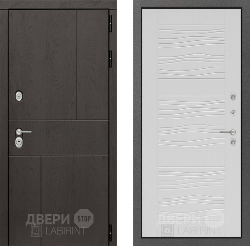 Входная металлическая Дверь Лабиринт (LABIRINT) Urban 06 Белое дерево в Жуковский