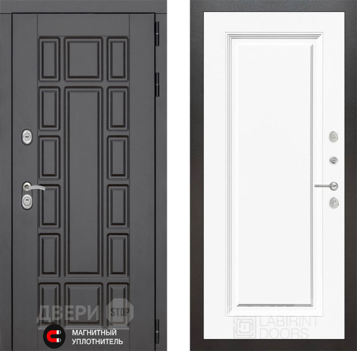 Входная металлическая Дверь Лабиринт (LABIRINT) New York 27 Белый (RAL-9003) в Жуковский