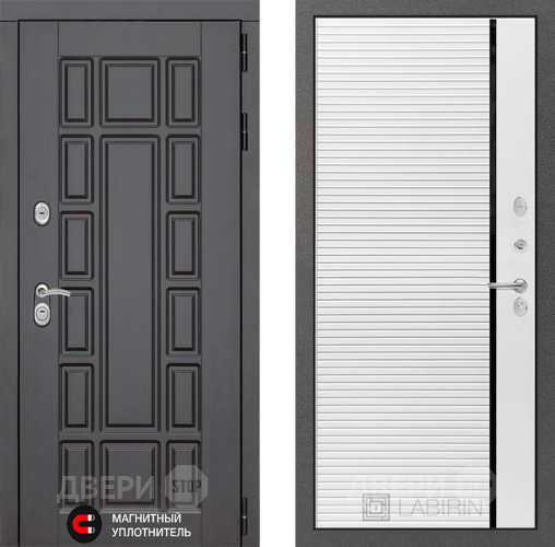 Входная металлическая Дверь Лабиринт (LABIRINT) New York 22 Белый софт в Жуковский