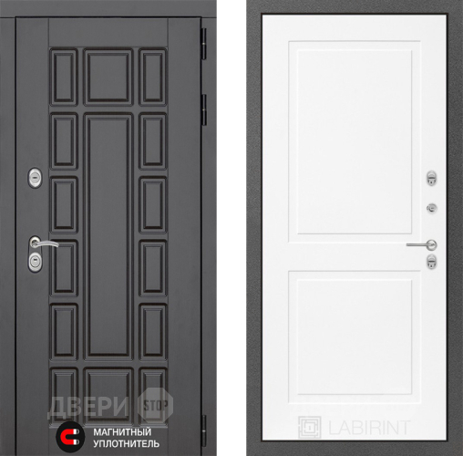 Входная металлическая Дверь Лабиринт (LABIRINT) New York 11 Белый софт в Жуковский