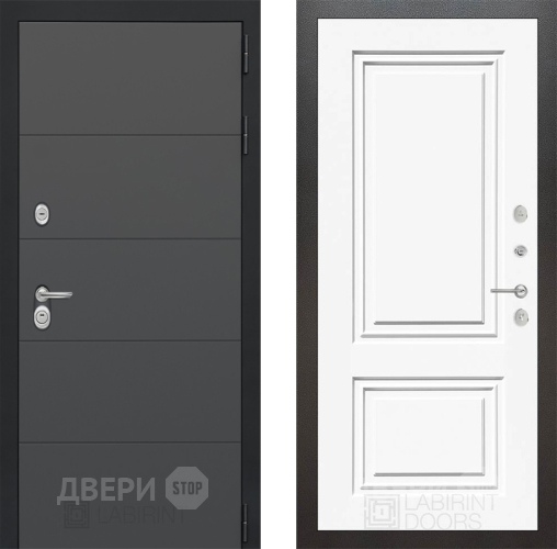 Входная металлическая Дверь Лабиринт (LABIRINT) Art 26 Белый (RAL-9003) в Жуковский