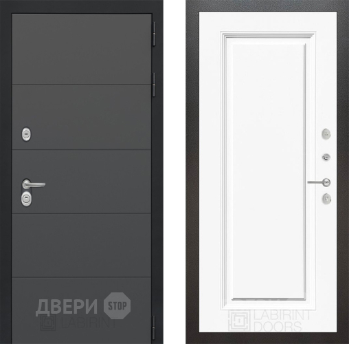 Входная металлическая Дверь Лабиринт (LABIRINT) Art 27 Белый (RAL-9003) в Жуковский