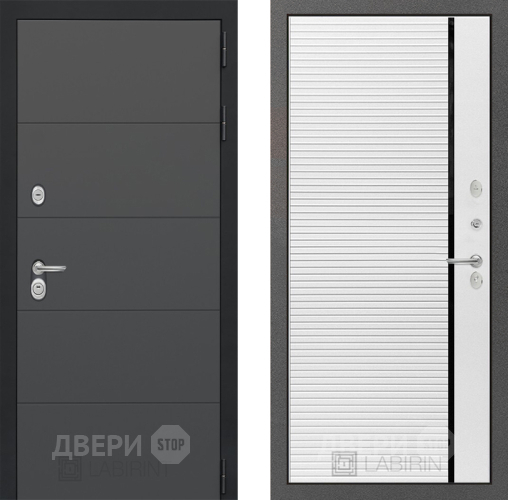 Входная металлическая Дверь Лабиринт (LABIRINT) Art 22 Белый софт в Жуковский