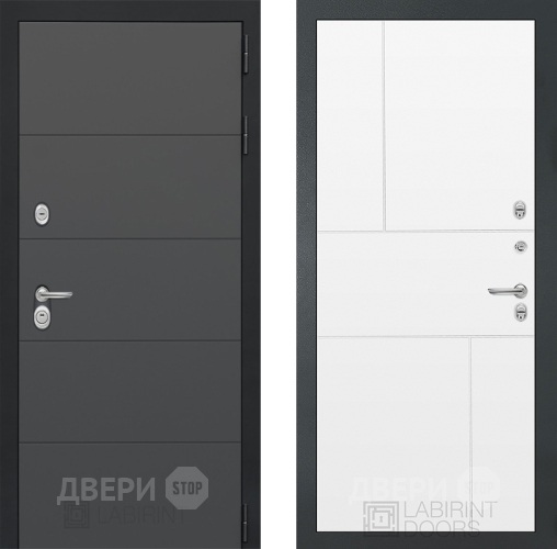 Входная металлическая Дверь Лабиринт (LABIRINT) Art 21 Белый софт в Жуковский