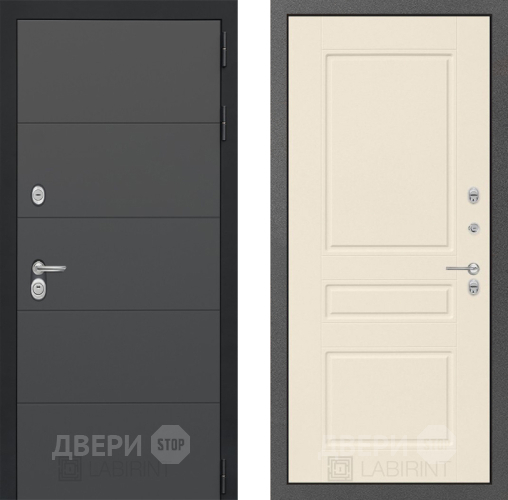 Входная металлическая Дверь Лабиринт (LABIRINT) Art 03 Крем софт в Жуковский