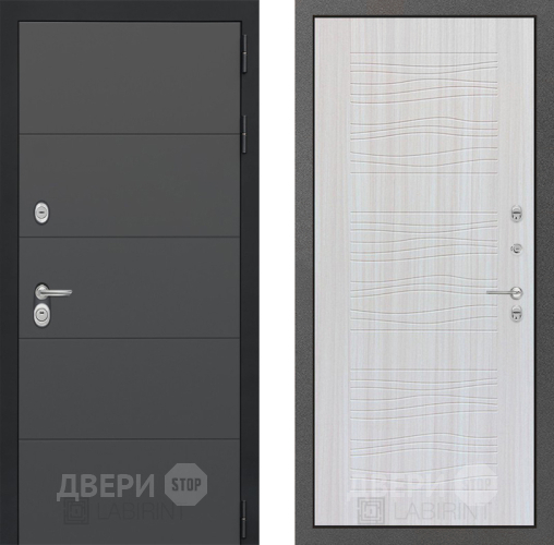 Входная металлическая Дверь Лабиринт (LABIRINT) Art 06 Сандал белый в Жуковский