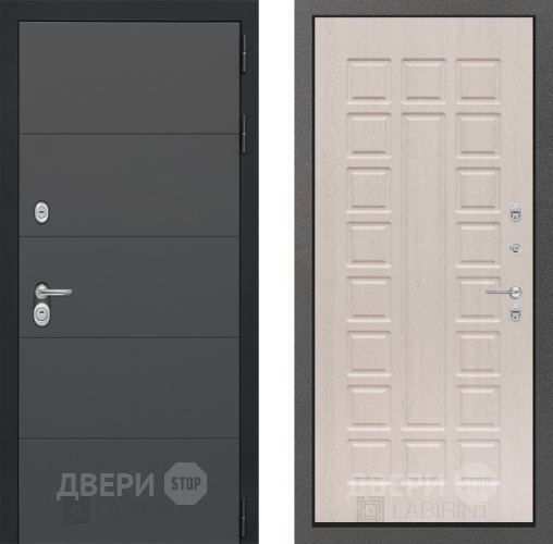 Входная металлическая Дверь Лабиринт (LABIRINT) Art 04 Беленый дуб в Жуковский