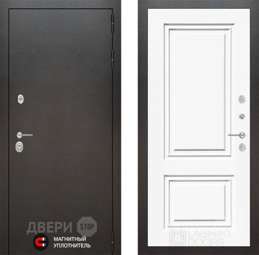 Входная металлическая Дверь Лабиринт (LABIRINT) Silver 26 Белый (RAL-9003) в Жуковский