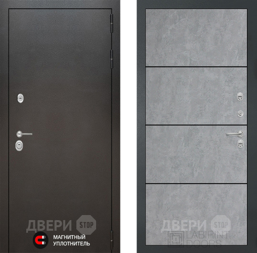 Входная металлическая Дверь Лабиринт (LABIRINT) Silver 25 Бетон светлый в Жуковский
