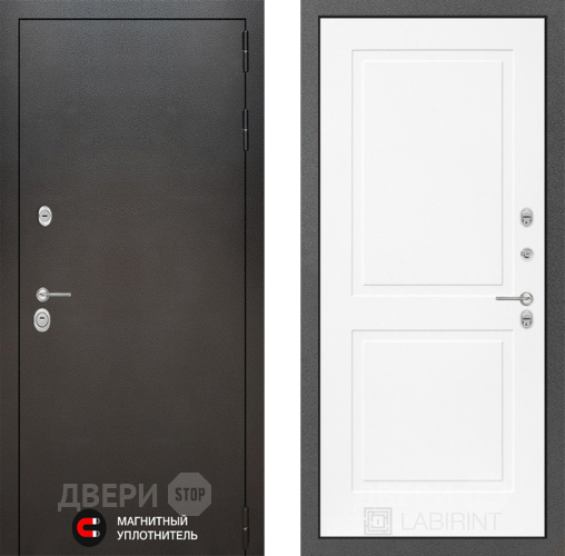 Входная металлическая Дверь Лабиринт (LABIRINT) Silver 11 Белый софт в Жуковский