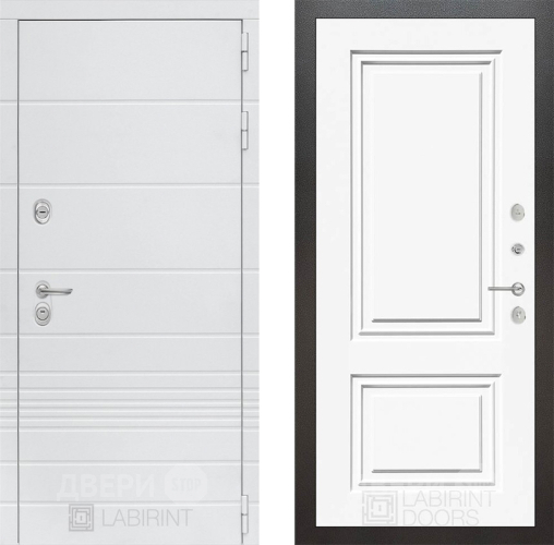 Дверь Лабиринт (LABIRINT) Трендо 26 Белый (RAL-9003) в Жуковский