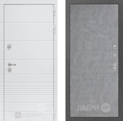 Входная металлическая Дверь Лабиринт (LABIRINT) Трендо 21 Бетон светлый в Жуковский