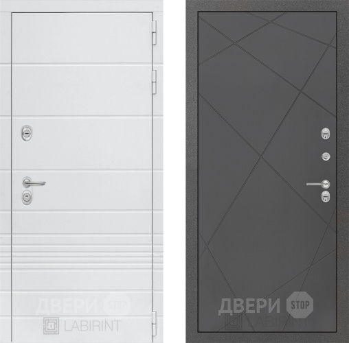 Входная металлическая Дверь Лабиринт (LABIRINT) Трендо 24 Графит софт в Жуковский