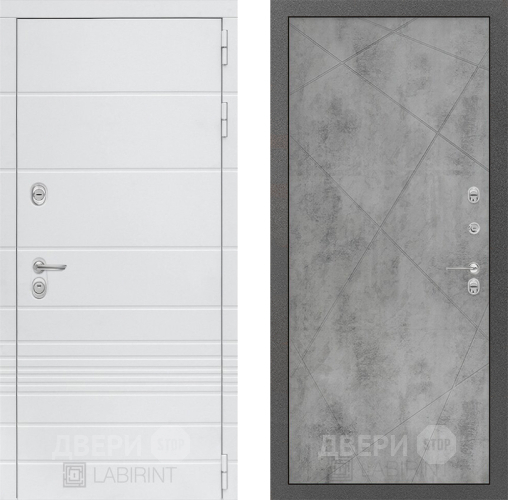 Входная металлическая Дверь Лабиринт (LABIRINT) Трендо 24 Бетон светлый в Жуковский