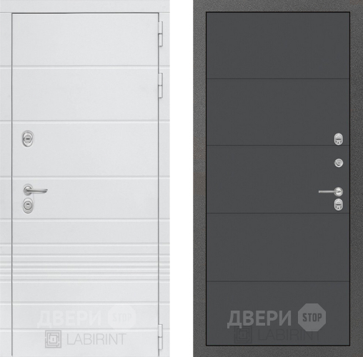 Входная металлическая Дверь Лабиринт (LABIRINT) Трендо 13 Графит софт в Жуковский