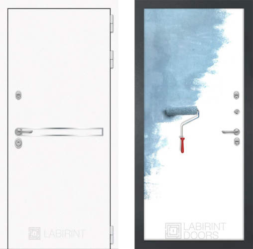 Входная металлическая Дверь Лабиринт (LABIRINT) Лайн White 28 Под покраску в Жуковский