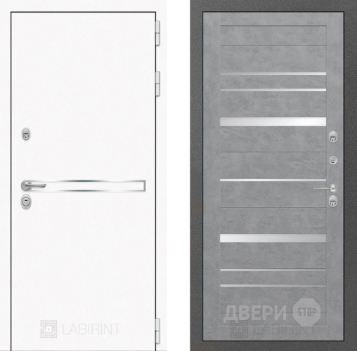 Входная металлическая Дверь Лабиринт (LABIRINT) Лайн White 20 Бетон светлый в Жуковский