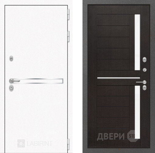 Входная металлическая Дверь Лабиринт (LABIRINT) Лайн White 02 Венге в Жуковский