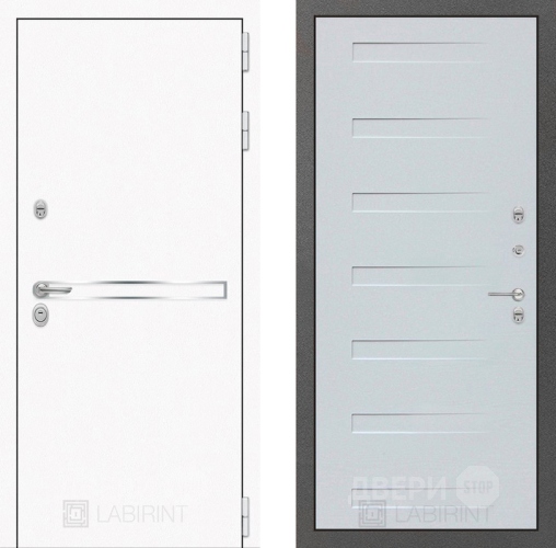 Входная металлическая Дверь Лабиринт (LABIRINT) Лайн White 14 Дуб кантри белый горизонтальный в Жуковский