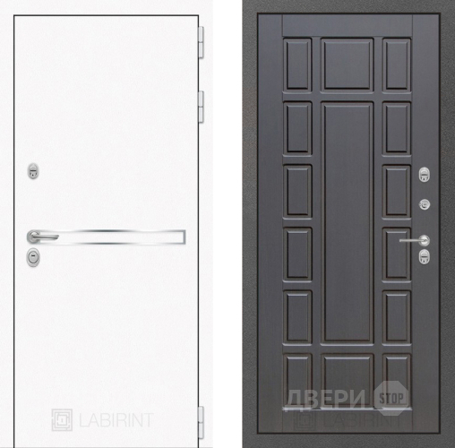 Входная металлическая Дверь Лабиринт (LABIRINT) Лайн White 12 Венге в Жуковский