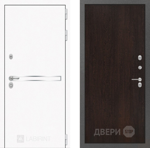 Входная металлическая Дверь Лабиринт (LABIRINT) Лайн White 05 Венге в Жуковский